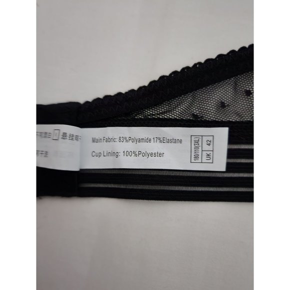 Women's Black Lace U-Back Comfort Bra Lingerie Vanity Brassiere Plus Size 3XL - Picture 7 of 8